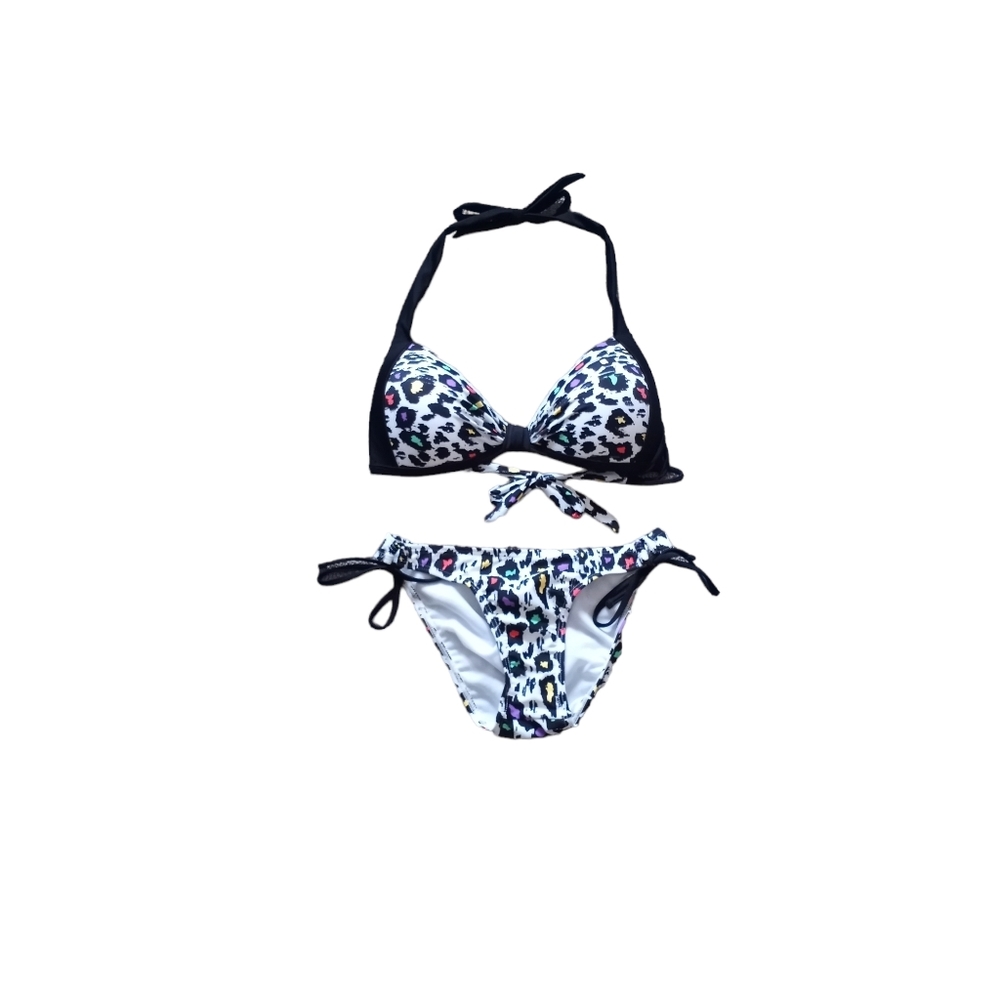 Damsel White Multicolor Cheetah Molded Push-Up Cup Bikini